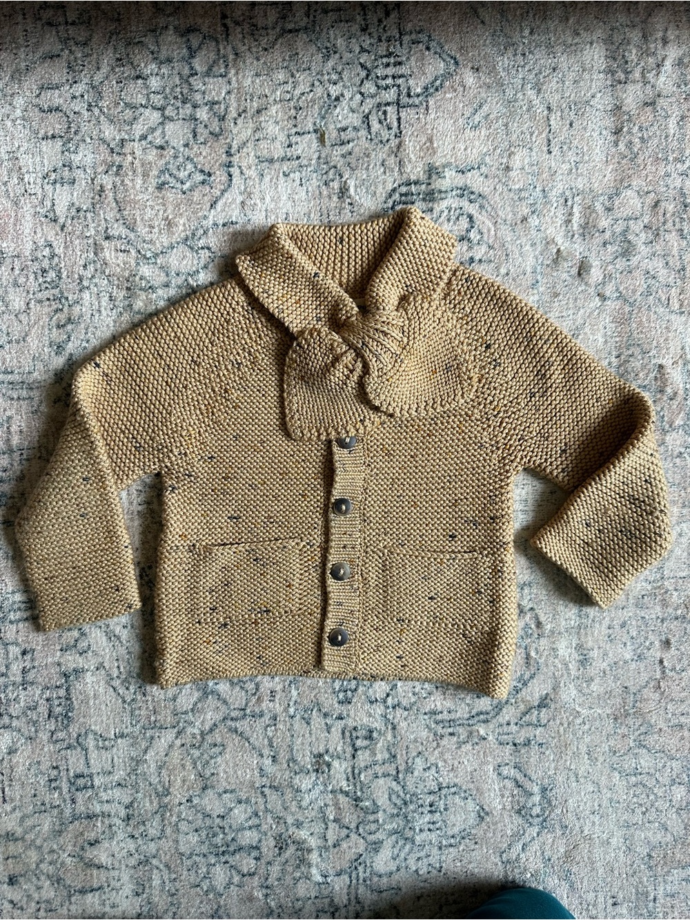 Misha & Puff scout cardigan in camel confetti, size 18/24